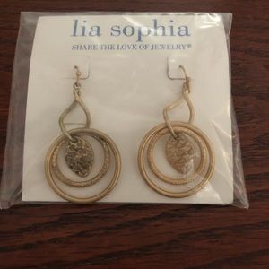 Lia Sophia gold dangle earrings